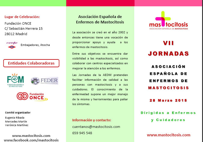 AEDM - VII Jornadas para enfermos de mastocitosis y cuidadores