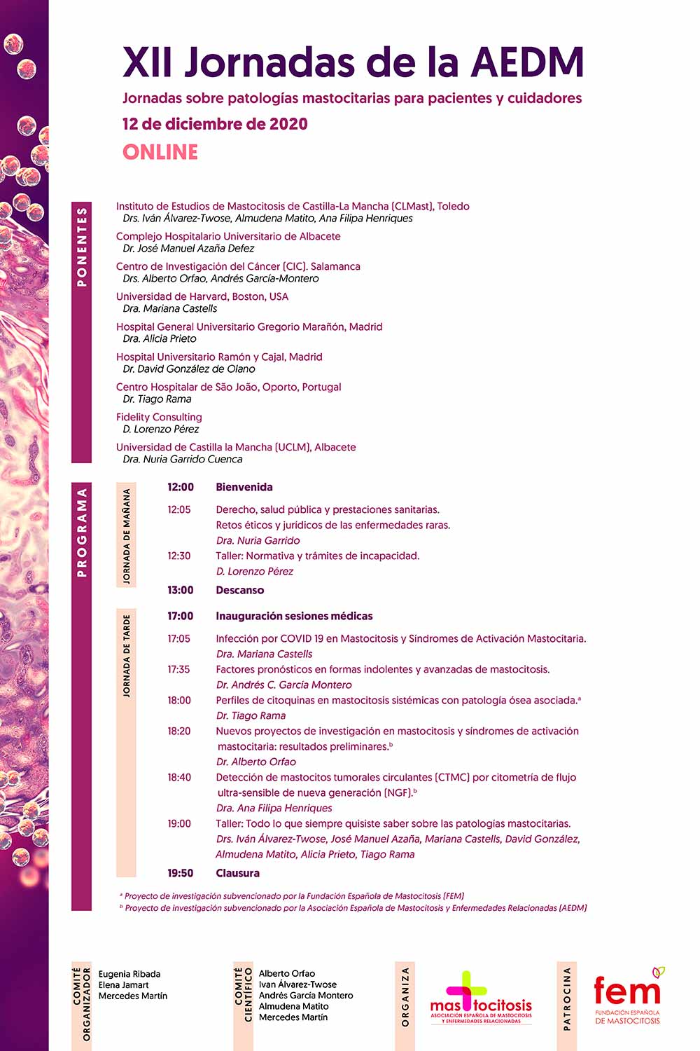 AEDM - XII Jornadas para enfermos de mastocitosis y cuidadores